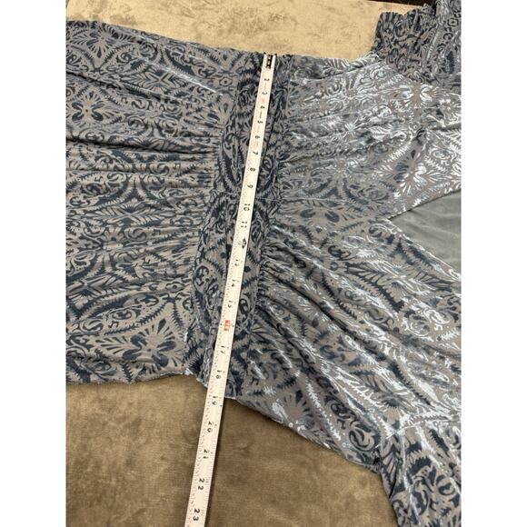 NWT Baltic Born Leslie Blue Velvet Maxi Dress 2XL Puff Sleeves Boho Formal - Picture 9 of 12